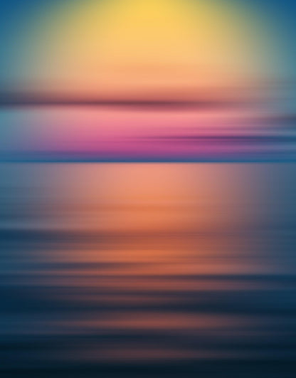 Sunset over the Ocean Horizon Wall Mural. Peel and Stick Wallpaper. #6308