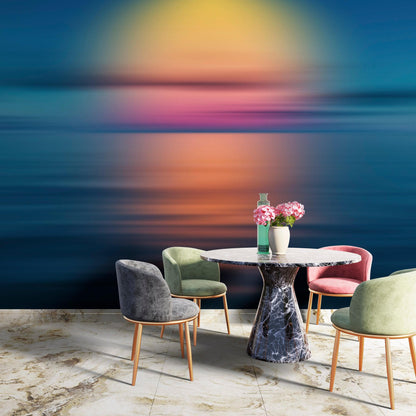 Sunset over the Ocean Horizon Wall Mural. Peel and Stick Wallpaper. #6308