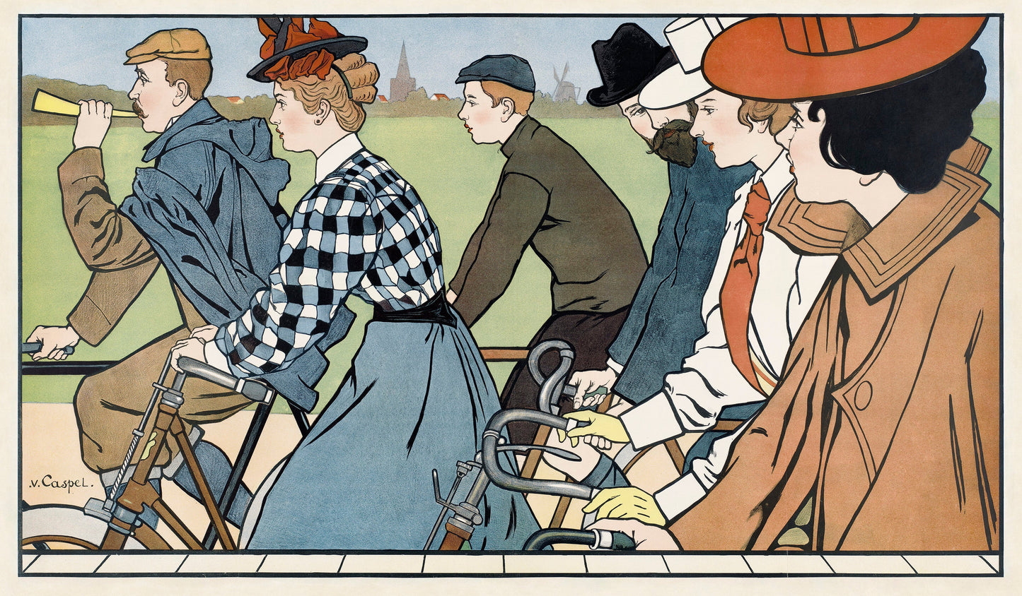Vintage Hamers Rijwielen Bicycle Artwork Wall Mural. By Johann Georg Can Caspel. Peel and Stick Wallpaper. #6310