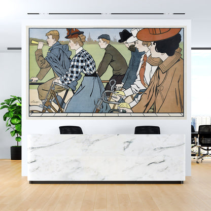 Vintage Hamers Rijwielen Bicycle Artwork Wall Mural. By Johann Georg Can Caspel. Peel and Stick Wallpaper. #6310