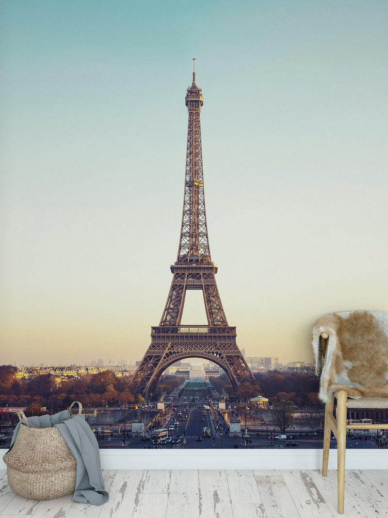 Eiffel Tower Wallpaper Mural Peel and Stick. / Paris France / European Vintage Style, view 2