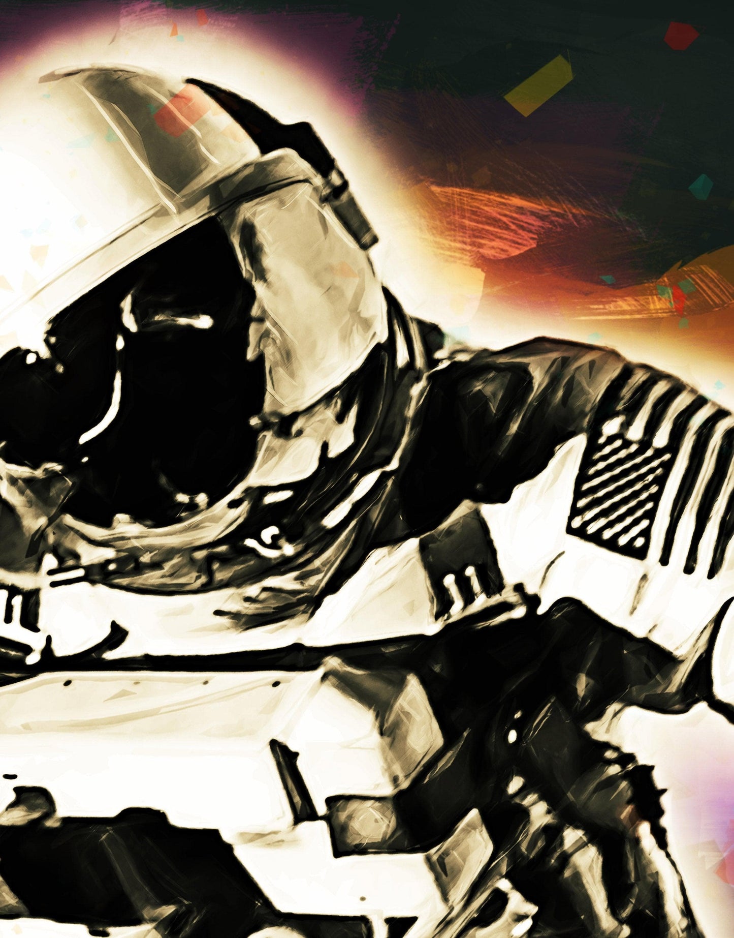 Astronaut Flowing in Space Wall Mural. NASA photo of Astronaut Edward H. White II in space. Peel and Stick Wallpaper. #6359