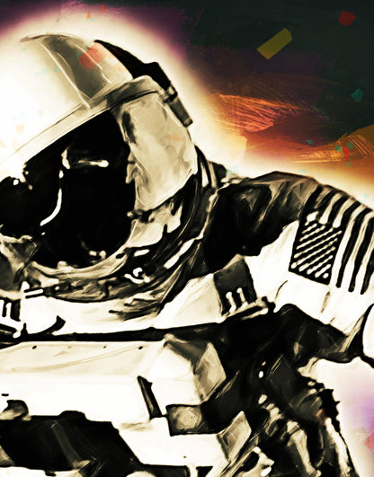 Astronaut Flowing in Space Wall Mural. NASA photo of Astronaut Edward H. White II in space. Peel and Stick Wallpaper. #6359