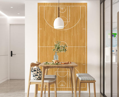 Basketball Court Hardwood Pattern Wall Mural. #6361