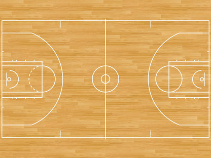 Basketball Court Hardwood Pattern Wall Mural. #6361