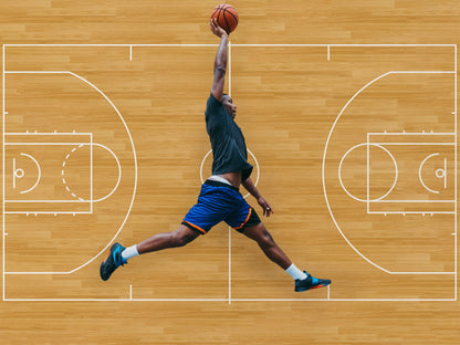 Basketball Court Hardwood Pattern Wall Mural. #6361