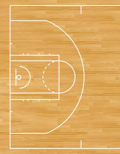 Basketball Court Hardwood Pattern Wall Mural. #6361