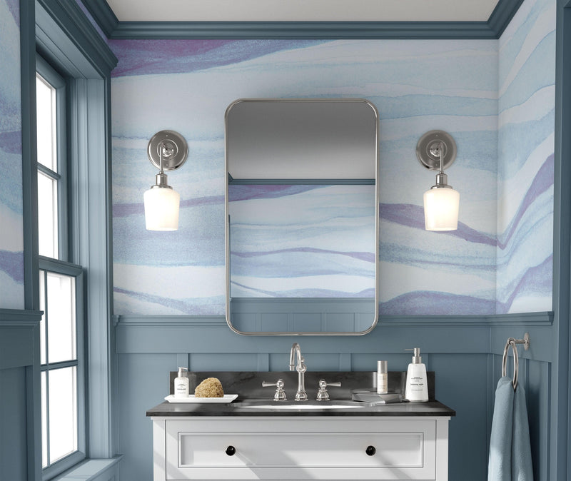 Abstract Pastel Blue Marble Granite Slate Peel and Stick Mural. #6363, view 2