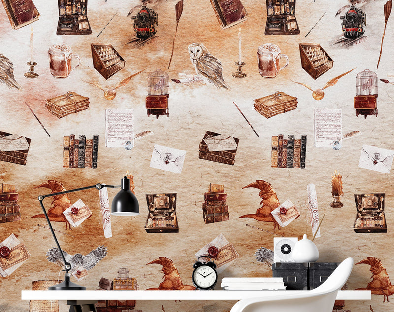 Wizardly World Fantasy Wallpaper Pattern. #6374, zoom