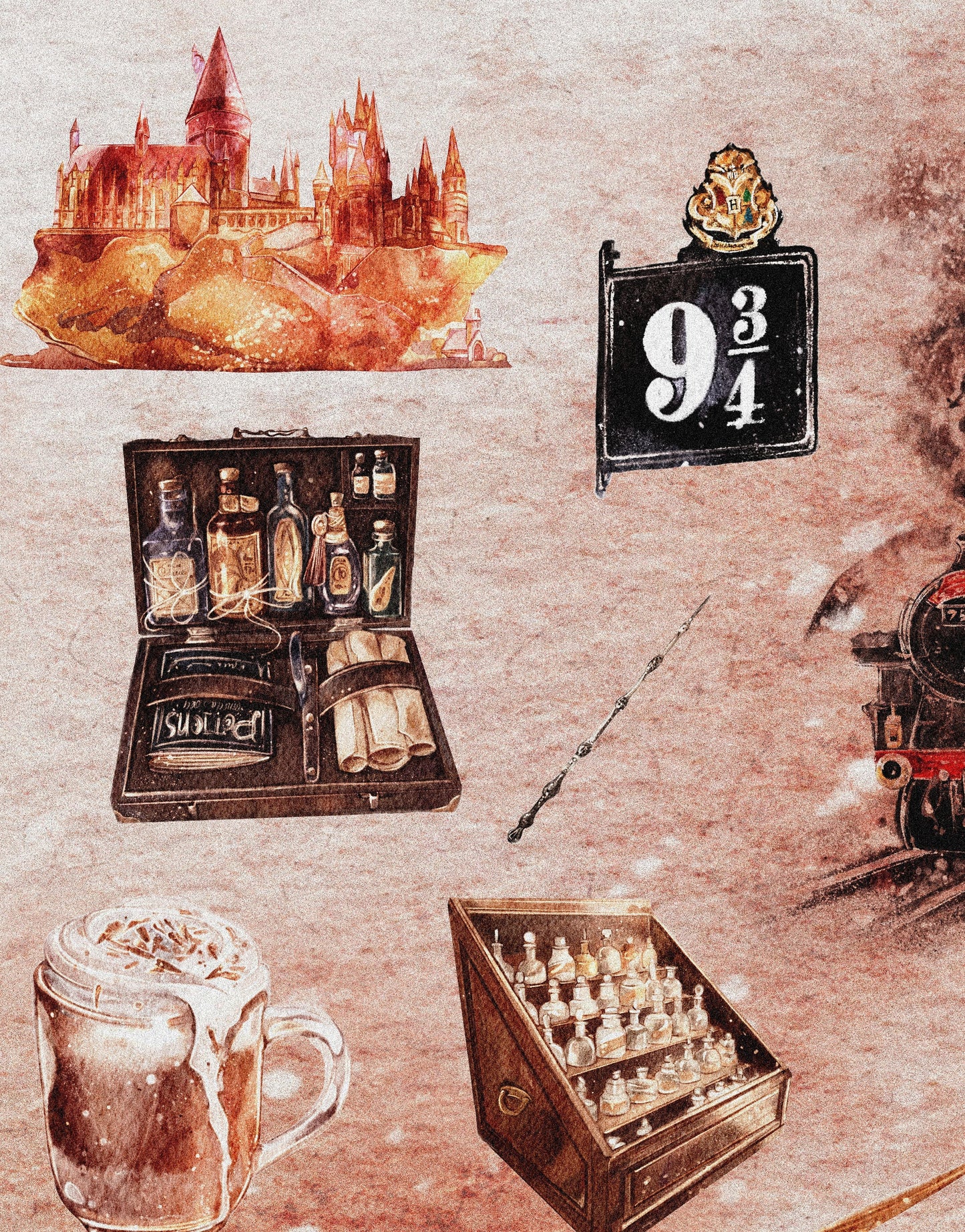 Wizardly World Fantasy Wallpaper Pattern. #6374