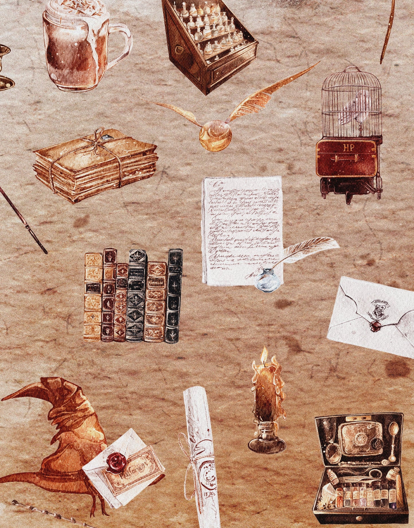 Wizardly World Fantasy Wallpaper Pattern. #6374