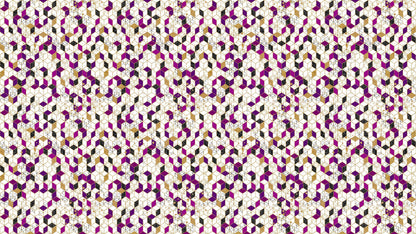 Abstract 3D Cube Shape Wall Mural. Geometric Cube Minimalistic Purple and Gold Peel and Stick Wallpaper. #6380