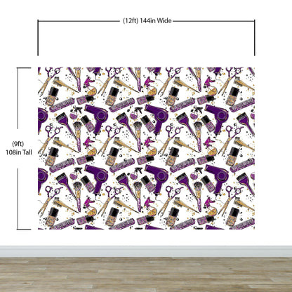 Cosmetic Beauty Room Wall Decor Mural. Fashionista Girl’s Room Decor. Makeup Vanity Decor. Peel and Stick Wallpaper. #6381