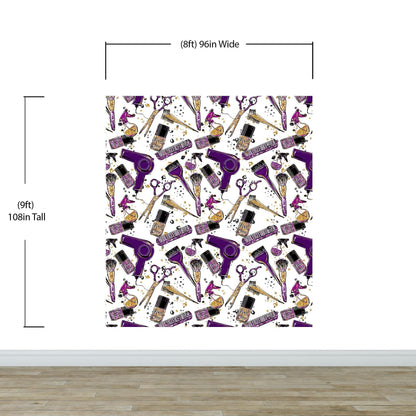 Cosmetic Beauty Room Wall Decor Mural. Fashionista Girl’s Room Decor. Makeup Vanity Decor. Peel and Stick Wallpaper. #6381