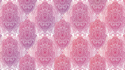 Large Floral Mandala Wall Art Wallpaper. Pink and Purple Ornament Design Peel and Stick Wall Mural. #6384