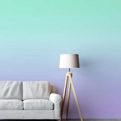 Pastel Color Wall Mural. Turquoise to Plum Purple Gradient Color Blend Design Wallpaper. #6385