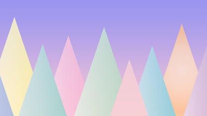 Geometric Triangular Mountain Wall Mural. Pastel Color Peel and Stick Wallpaper. #6388