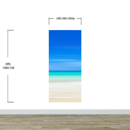 Tropical Beach Wall Mural. Abstract Blur View of Coastline Peel and Stick Wallpaper. #6389