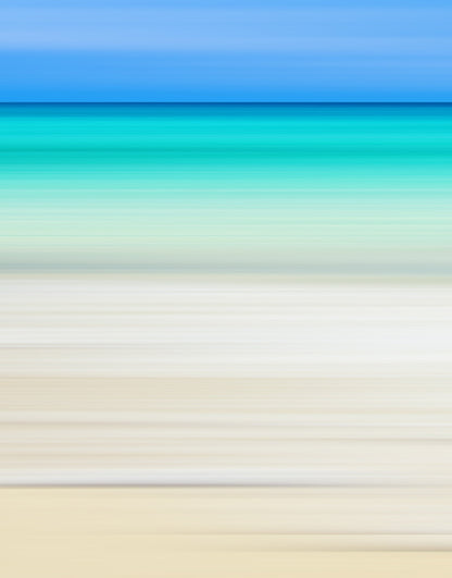 Tropical Beach Wall Mural. Abstract Blur View of Coastline Peel and Stick Wallpaper. #6389