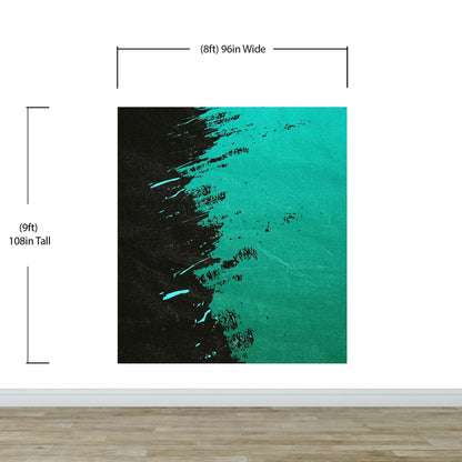Paint Splash Wall Mural. Emerald Green Brush Stroke Peel and Stick Wallpaper. #6391