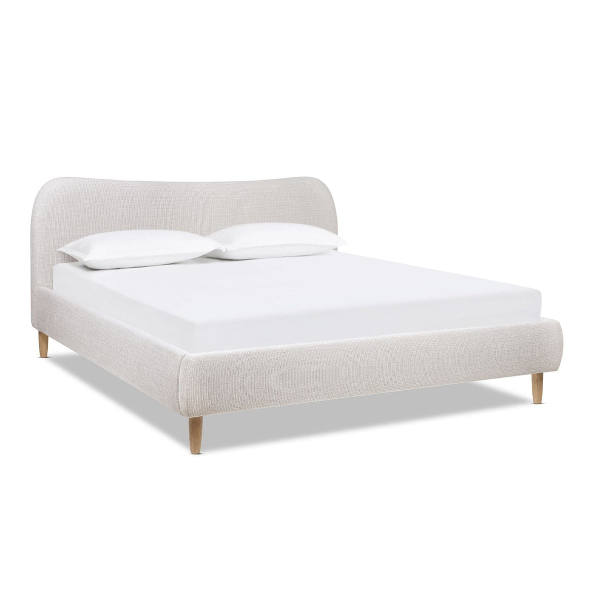Roman - Curved Headboard Upholstered Platform Bed
