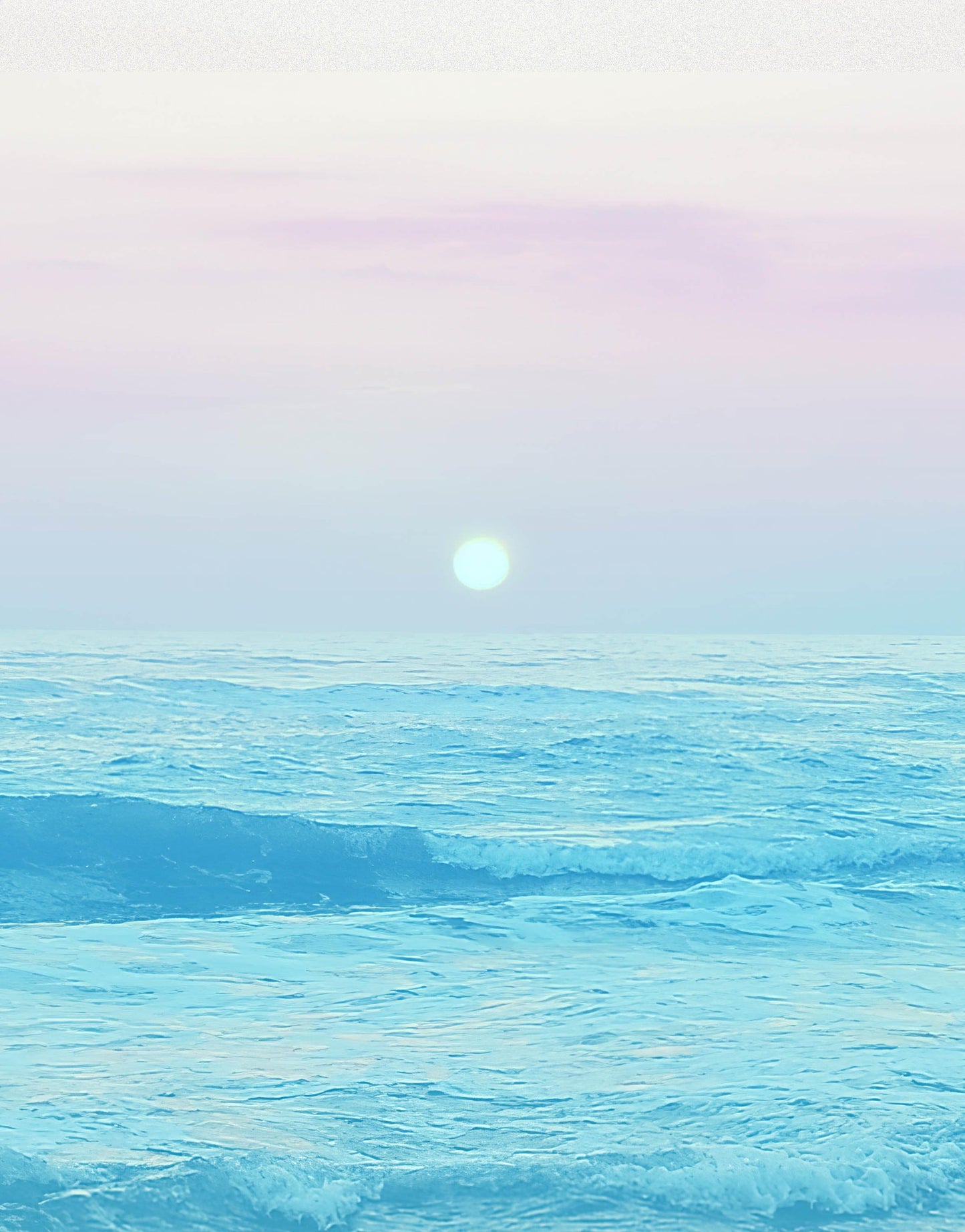 Pastel Color Sunset over the Ocean Horizon Wall Mural. Beach Theme Peel and Stick Wallpaper. #6400