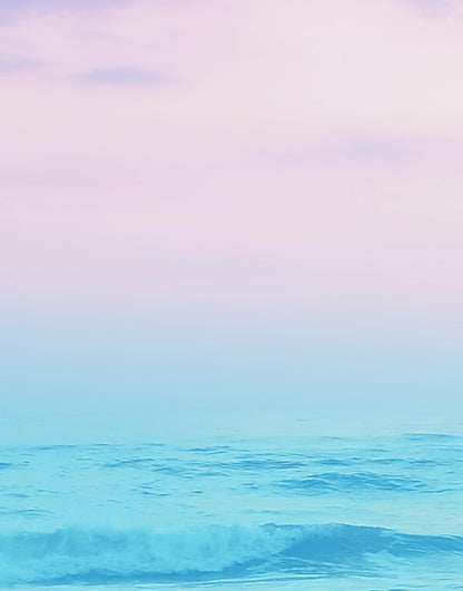 Pastel Color Sunset over the Ocean Horizon Wall Mural. Beach Theme Peel and Stick Wallpaper. #6400