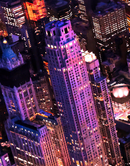 New York City Cyber Punk Synth Wave Wall Mural. 80’s Synth Wave Pop Style Bright Color Wallpaper. #6414