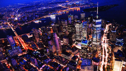 New York City Cyber Punk Synth Wave Wall Mural. 80’s Synth Wave Pop Style Bright Color Wallpaper. #6414