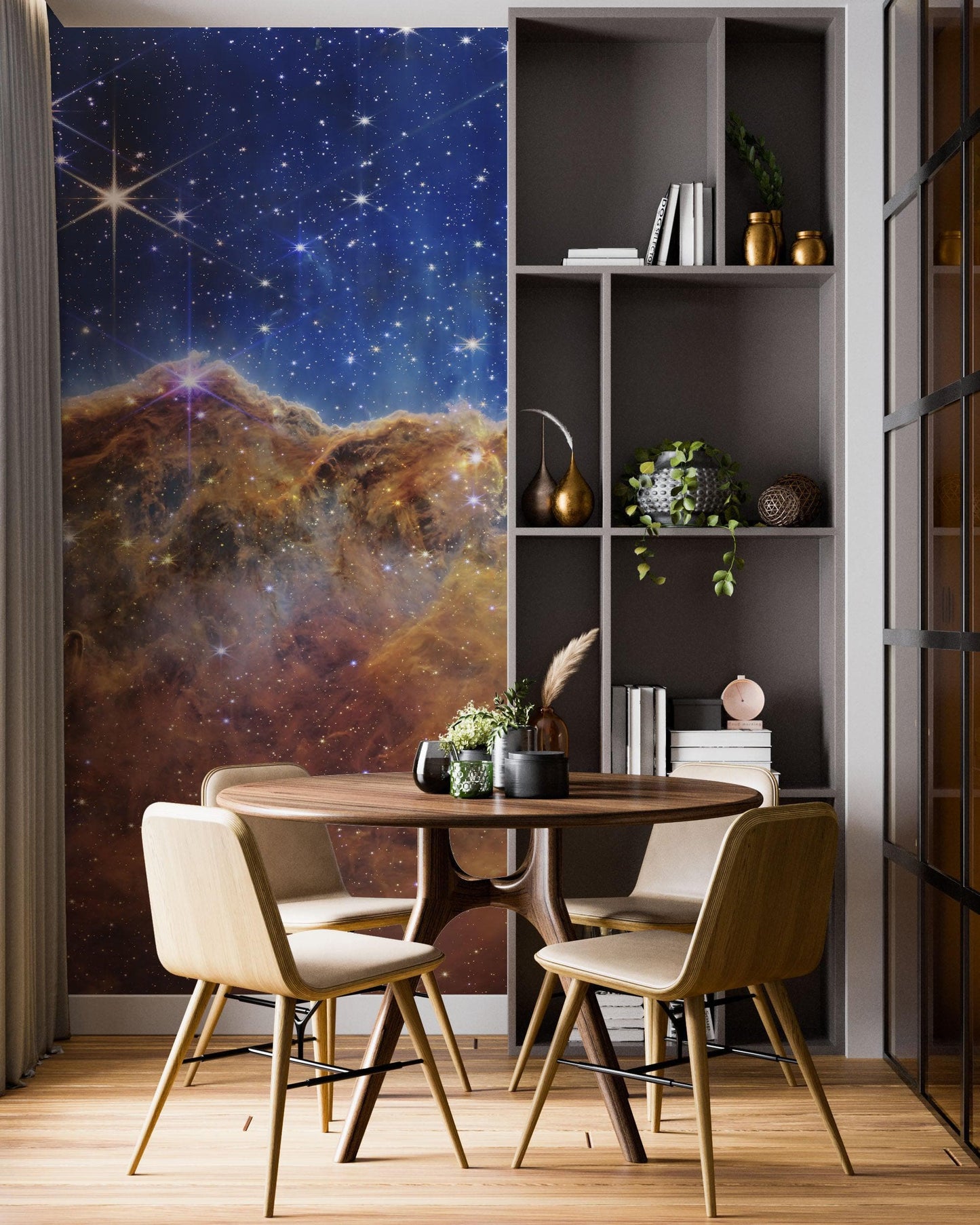 Cosmic Cliffs in the Carina Nebula Photo (NIRCam Image) from NASA, ESA, CSA, STScI. Galaxy Nebula Space Wall Mural | Peel and Stick Wallpaper.  #6421