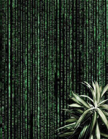 Computer Matrix Style Lines of Code Wall Mural. Science Fiction Decor. #6430