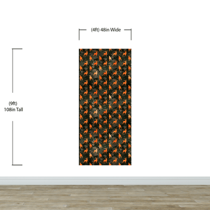 Deer Silhouette Camouflage Wall Mural. Military Theme / Hunter Home Decor. Peel and Stick Wallpaper. #6436