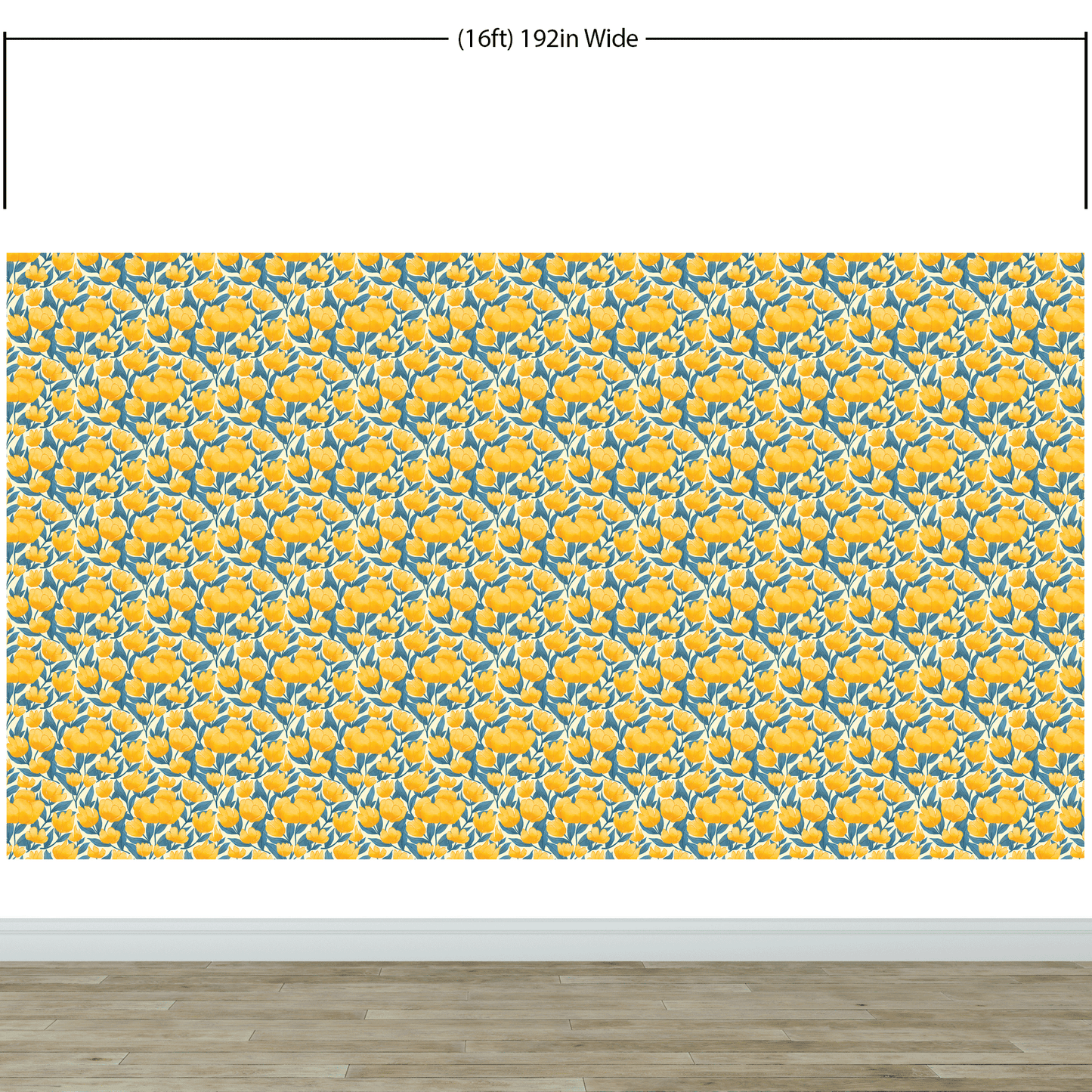 Yellow Floral Flower Background Pattern Wall Mural. #6456