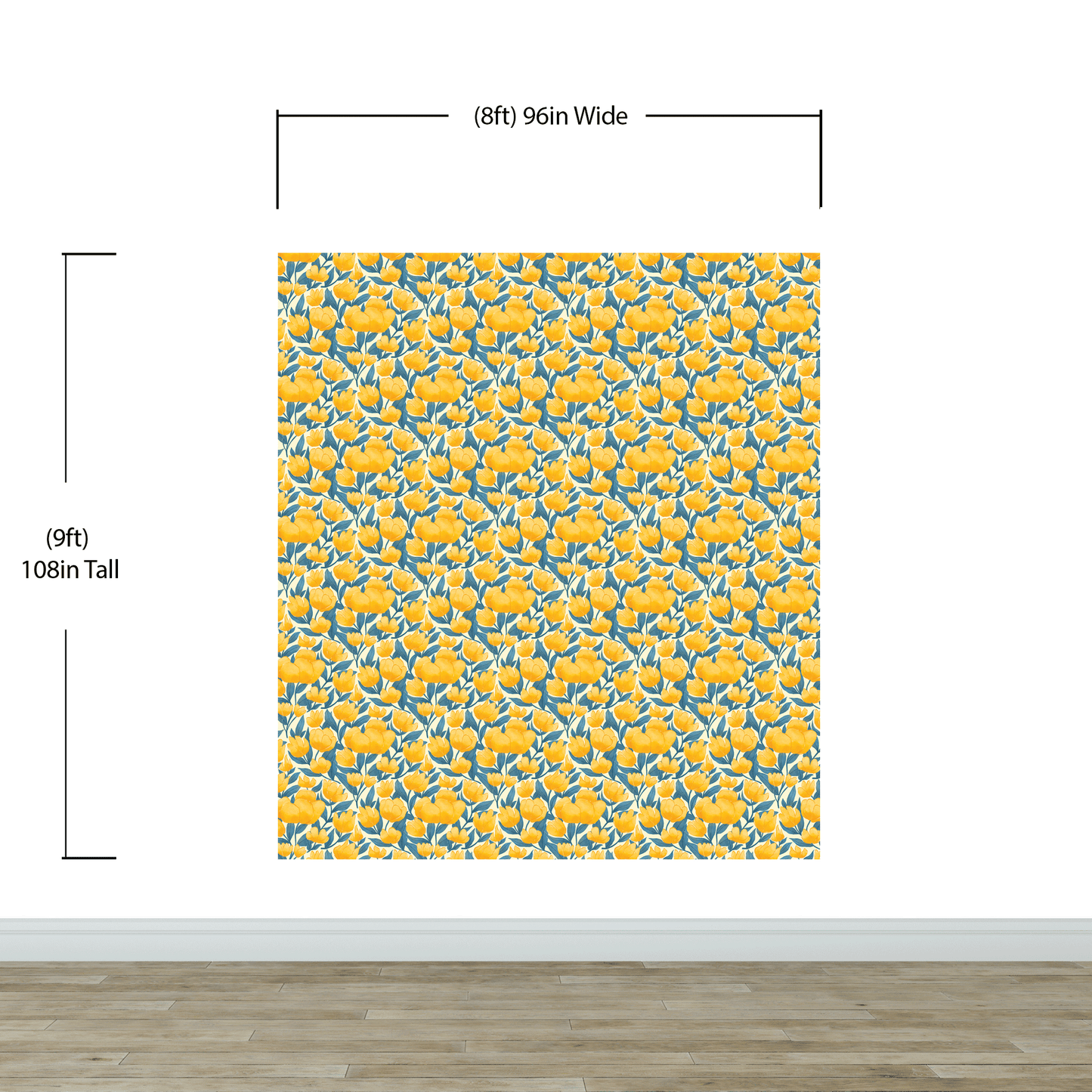 Yellow Floral Flower Background Pattern Wall Mural. #6456