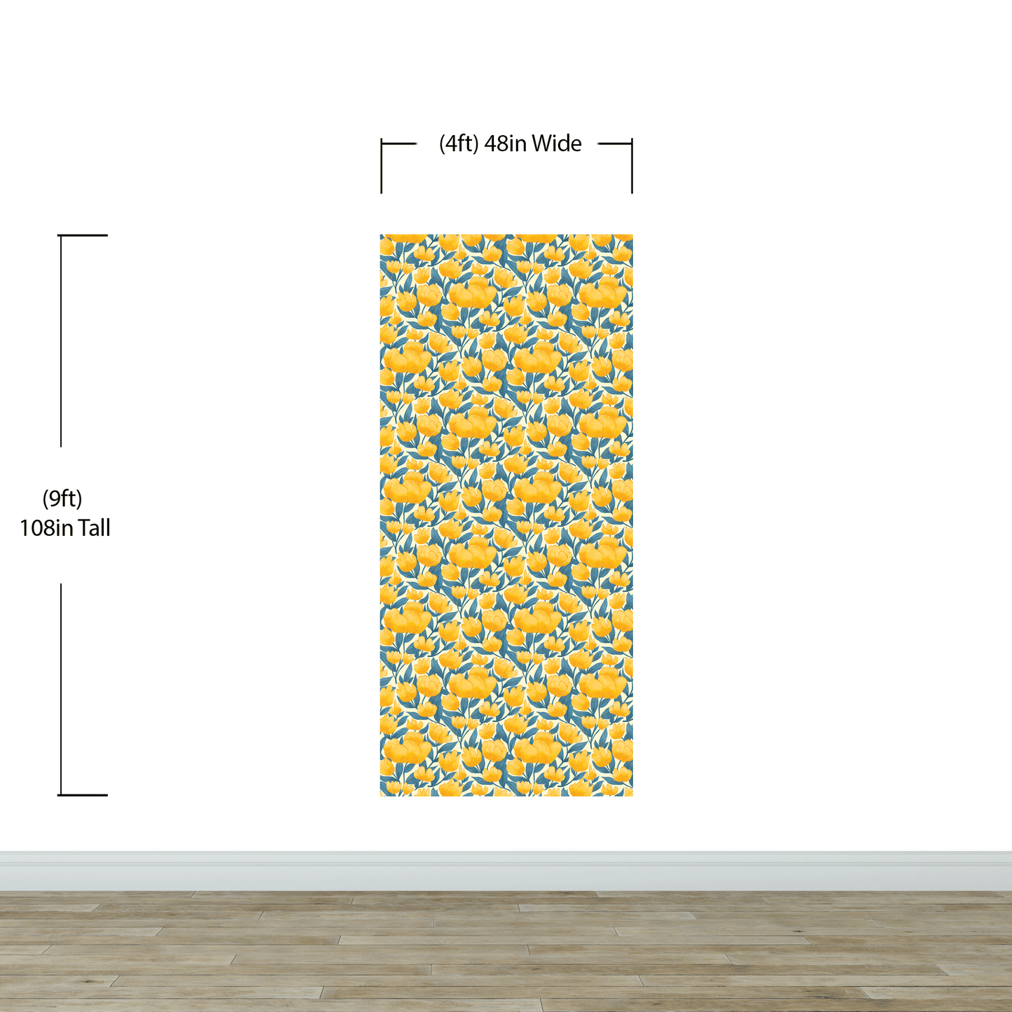 Yellow Floral Flower Background Pattern Wall Mural. #6456