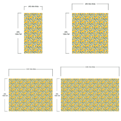 Yellow Floral Flower Background Pattern Wall Mural. #6456