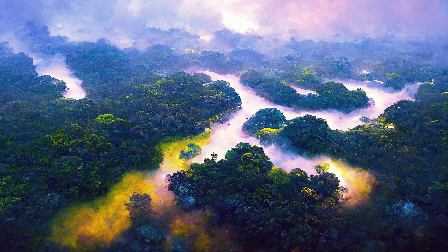 Tropical Rainforest Wall Mural Painting. #6475