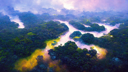 Tropical Rainforest Wall Mural Painting. #6475