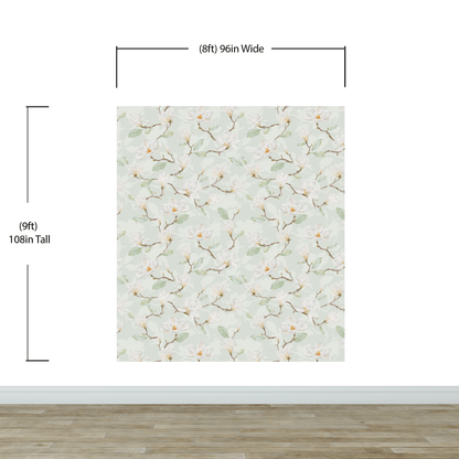 White Magnolia Wall Mural Peel and Stick Wallpaper. #6477