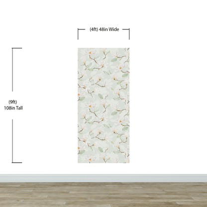 White Magnolia Wall Mural Peel and Stick Wallpaper. #6477