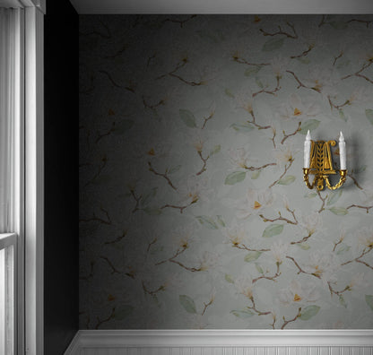 White Magnolia Wall Mural Peel and Stick Wallpaper. #6477
