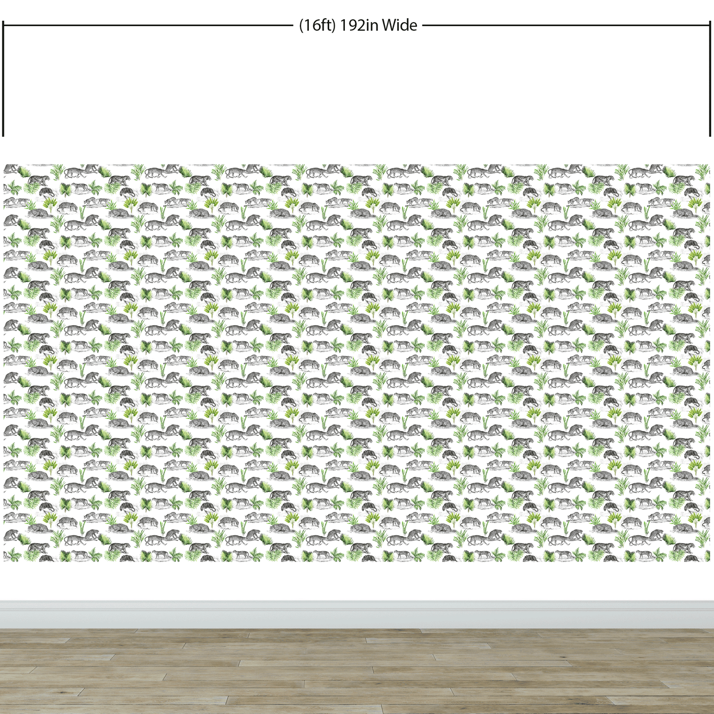 Tiger and Leopard Wallpaper Pattern. Safari Animal Print Wall Mural. #6478