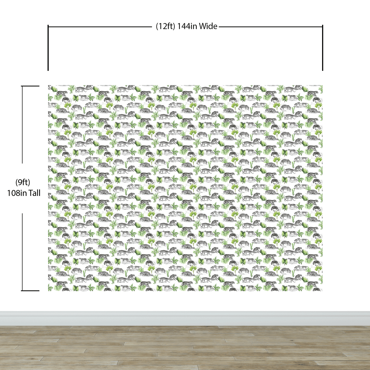 Tiger and Leopard Wallpaper Pattern. Safari Animal Print Wall Mural. #6478