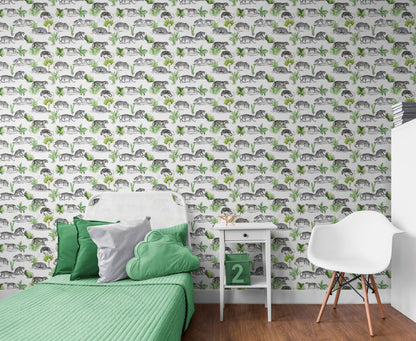 Tiger and Leopard Wallpaper Pattern. Safari Animal Print Wall Mural. #6478