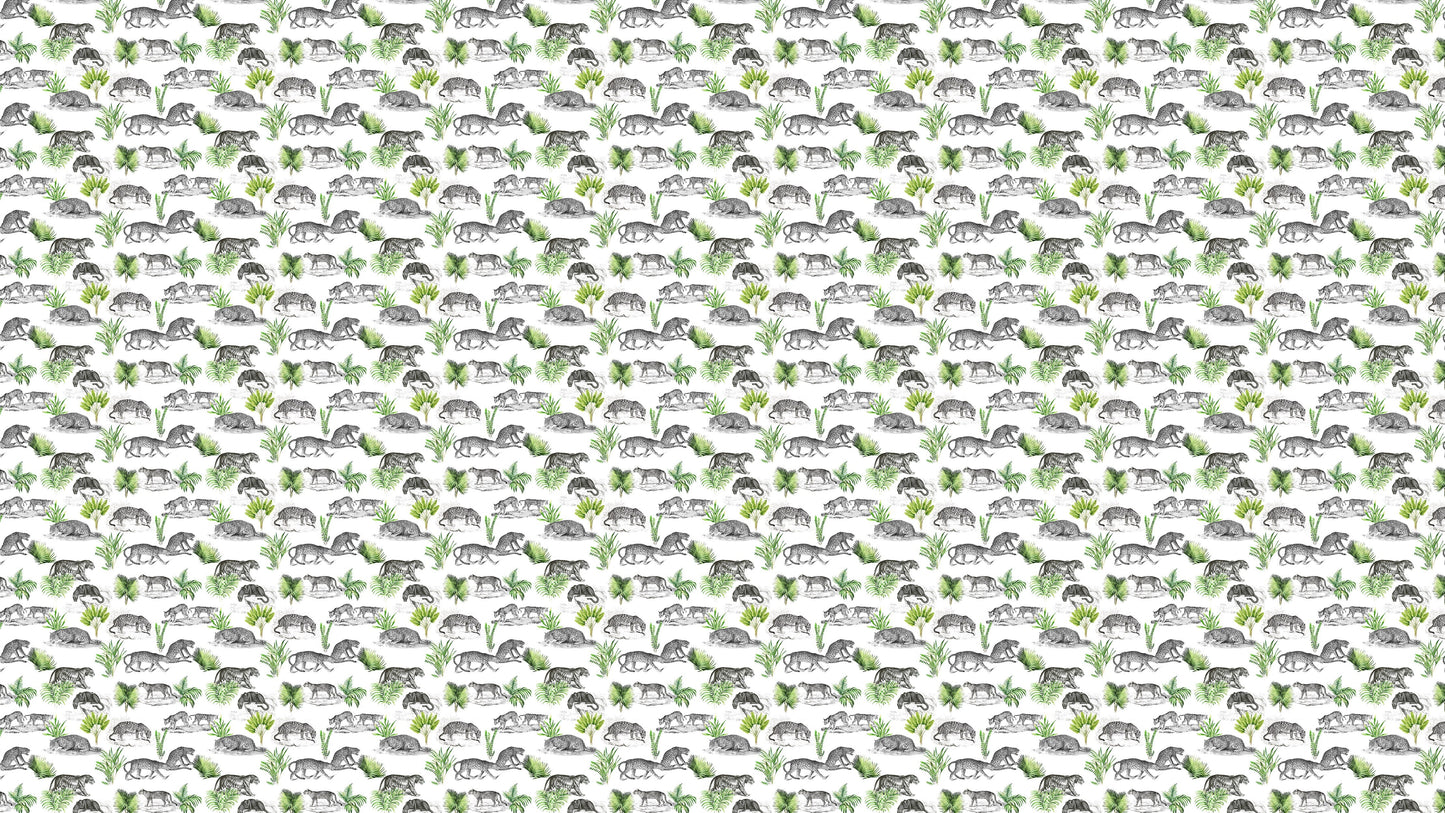 Tiger and Leopard Wallpaper Pattern. Safari Animal Print Wall Mural. #6478