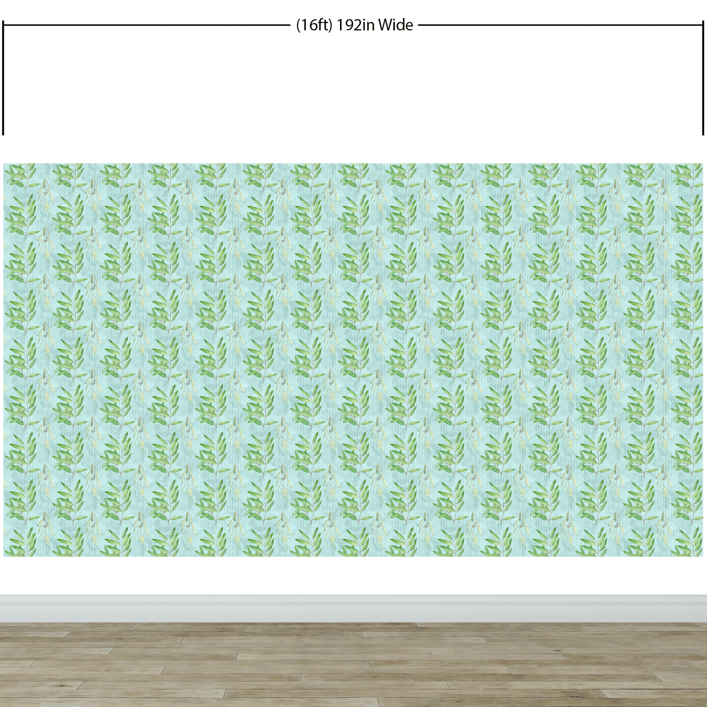 Eucalyptus Wallpaper. Farmhouse Decor Peel and Stick Wall Mural. Blue and Green Colors. #6482
