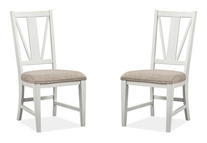 Heron Cove - Dining Side Chair With Upholstered Seat (Set of 2) - Chalk White