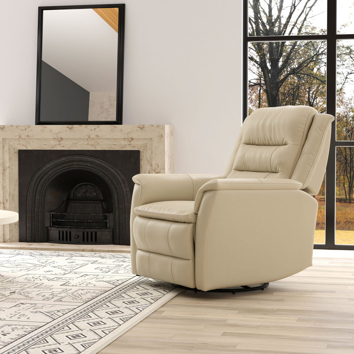 Swivel Recliner With Manual Adjustable Footrest