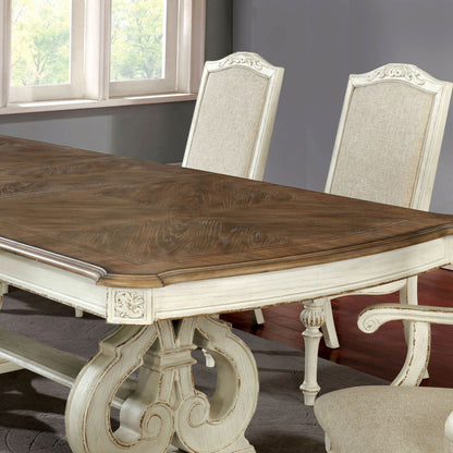 Rustic Dining Set With Table And Upholstered Chairs