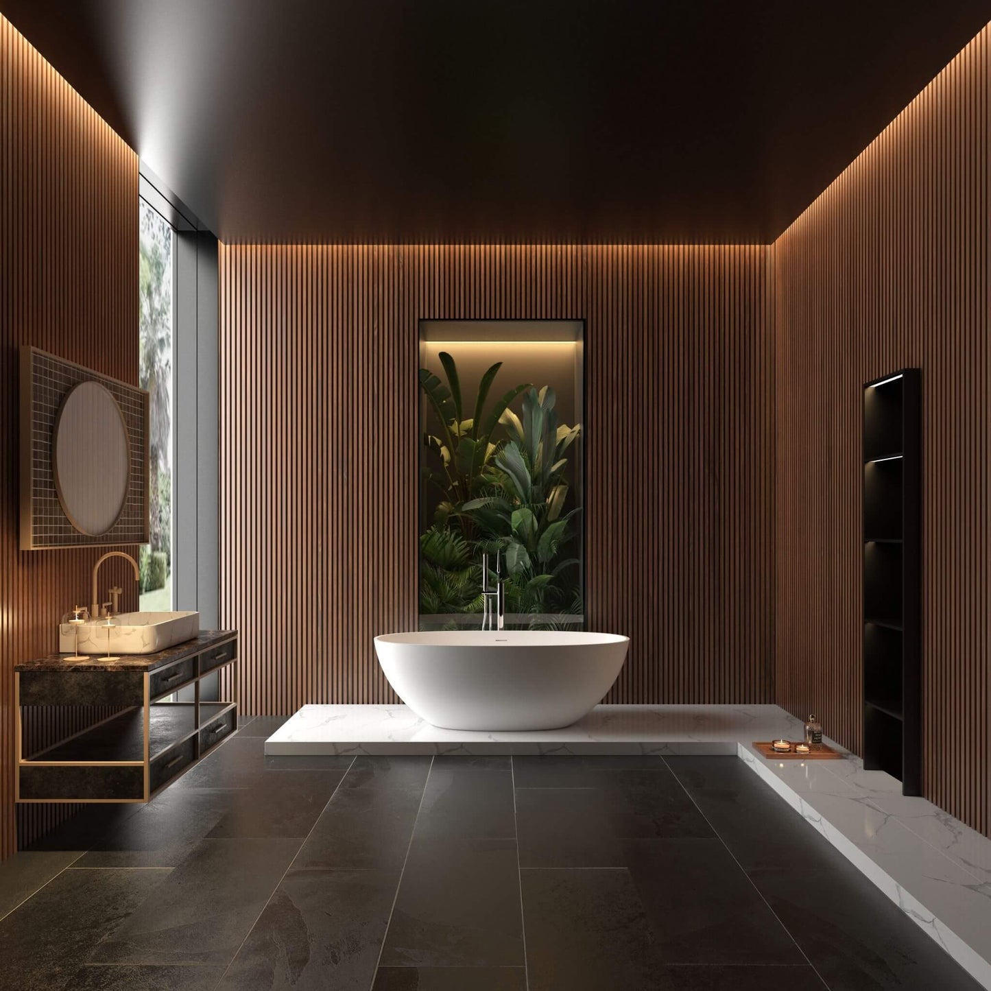Alora 65-Inch Luxury Freestanding Soaking Bathtub With Overflow And Pop-Up Drain (SAK69451)